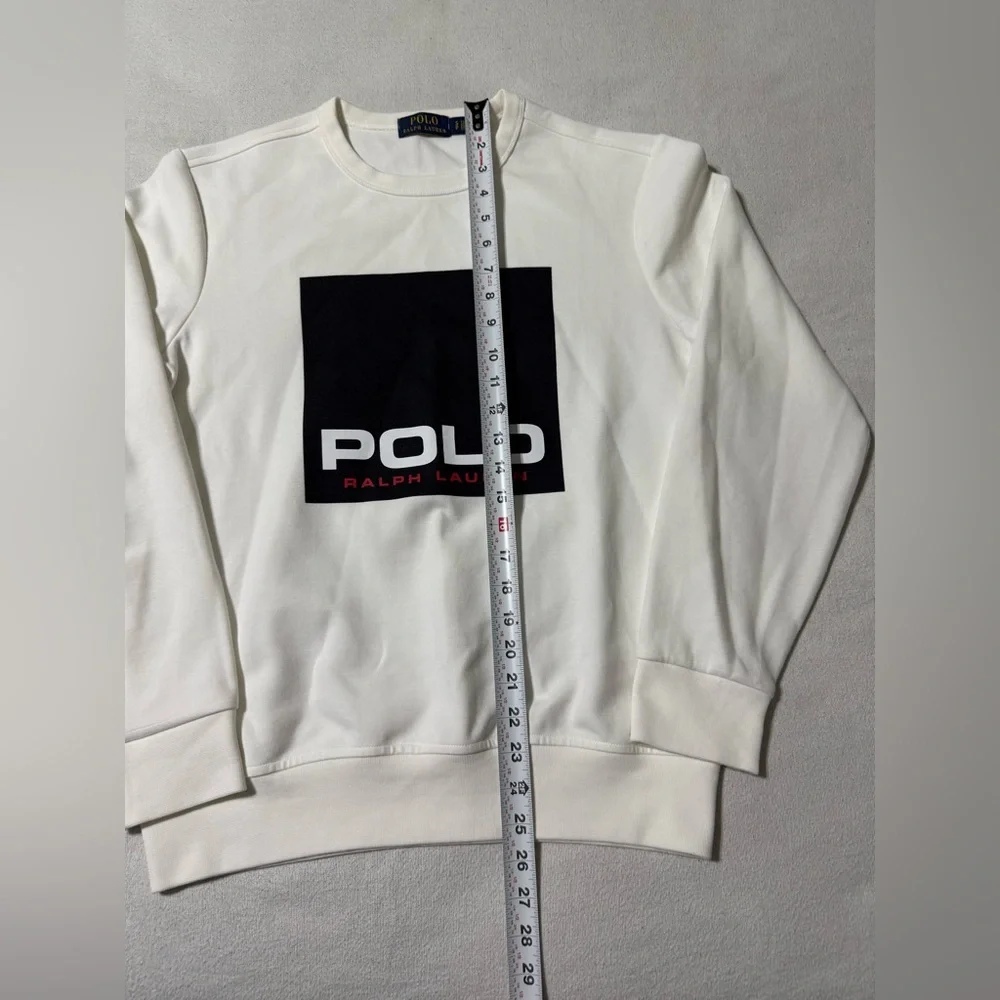 Polo Ralph Lauren Spell‎ Out Print Pullover White Sweater Men's Small